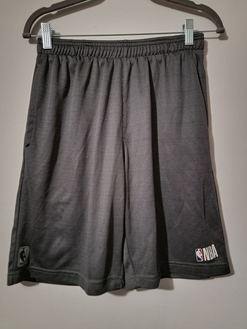 NBA Black Mesh Kids' Athletic Shorts with White Logo